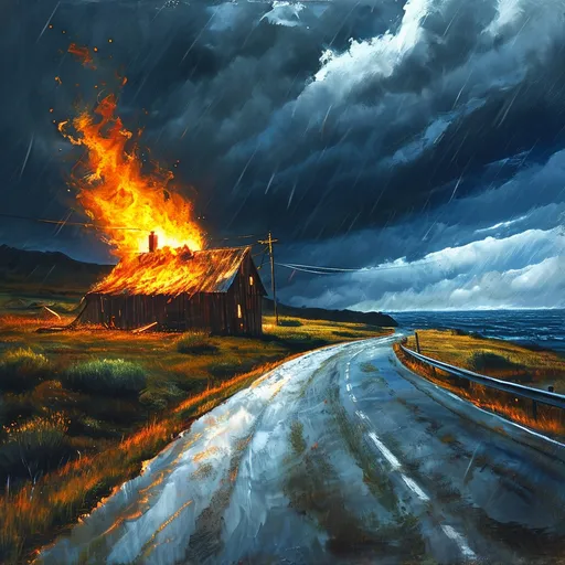 Prompt: On and on we rode the storm
The flame has died and the fire has gone