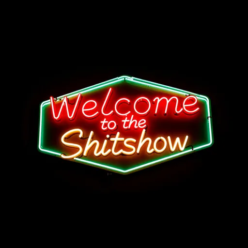 Prompt: A Neon Sign that says "Welcome to the Shitshow"