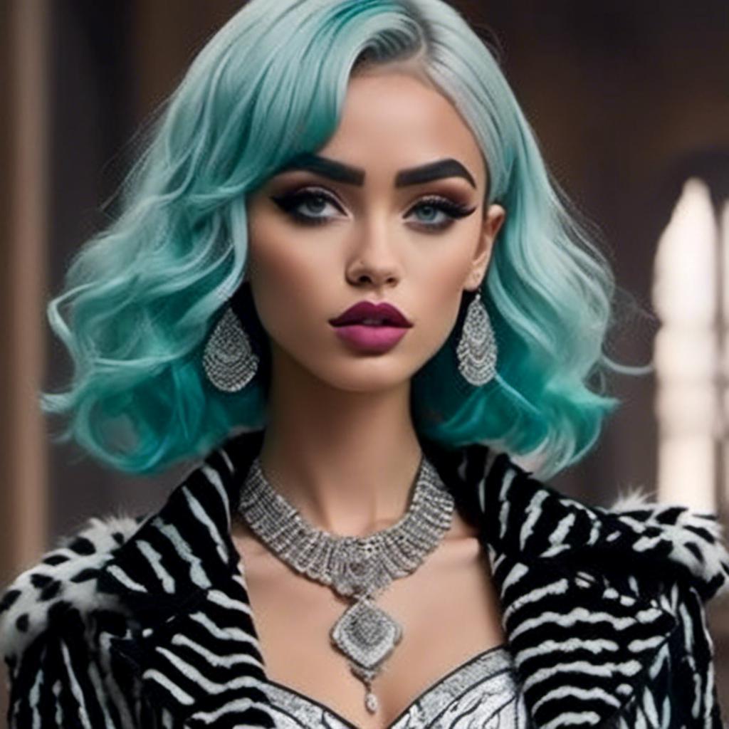 A hyper realistic as Cruella in a Balmain v...