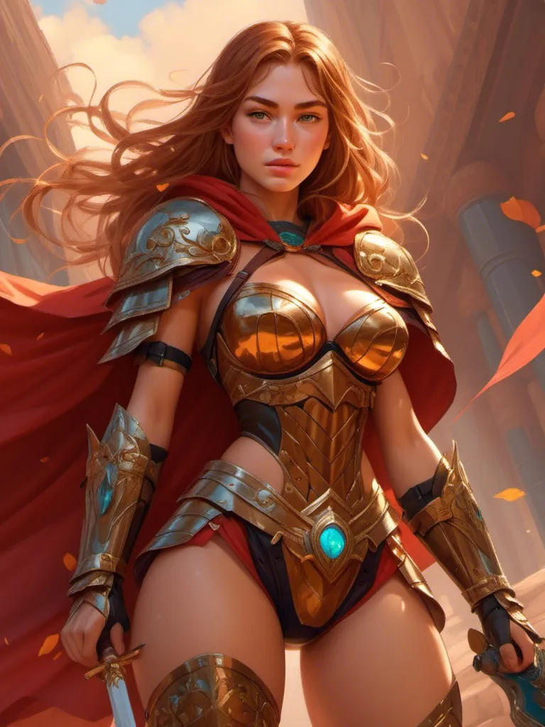 Prompt: <mymodel>High-resolution digital painting of a powerful warrior woman, vibrant colors, fantasy setting, intricate armor with ornate details, fierce expression, flowing cape, dynamic pose, epic fantasy, digital painting, vibrant colors, detailed armor, powerful stance, fantasy setting, high-res, dynamic lighting
