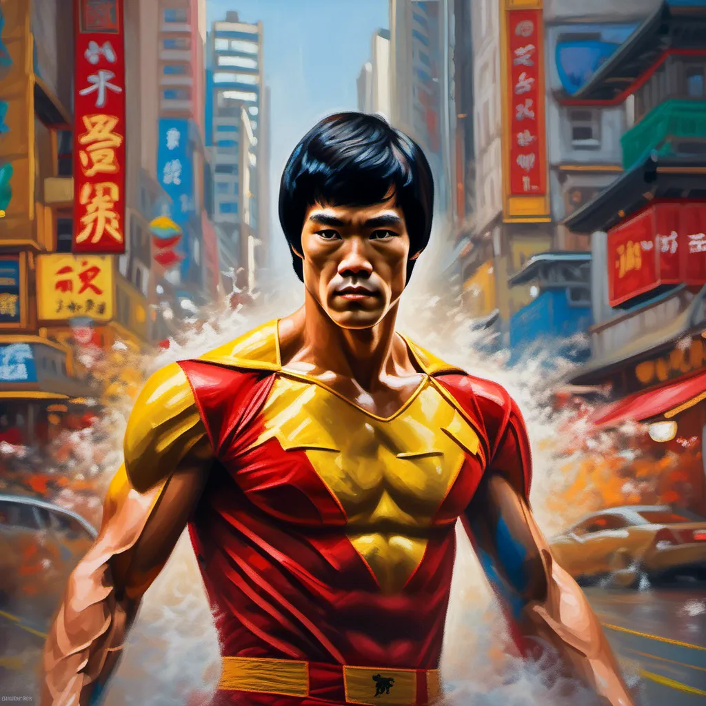 Prompt: oil painting of one hybrid superhero character, Mix Bruce Lee and Superman, in realistic background of Hong kong , vibrant colors, intense facial expression, detailed armor and cape, 4K, detailed facial expression, superhero, vibrant colors, intense gaze, advertisement-worthy, realistic, detailed illustration, professional, vibrant lighting
<mymodel>