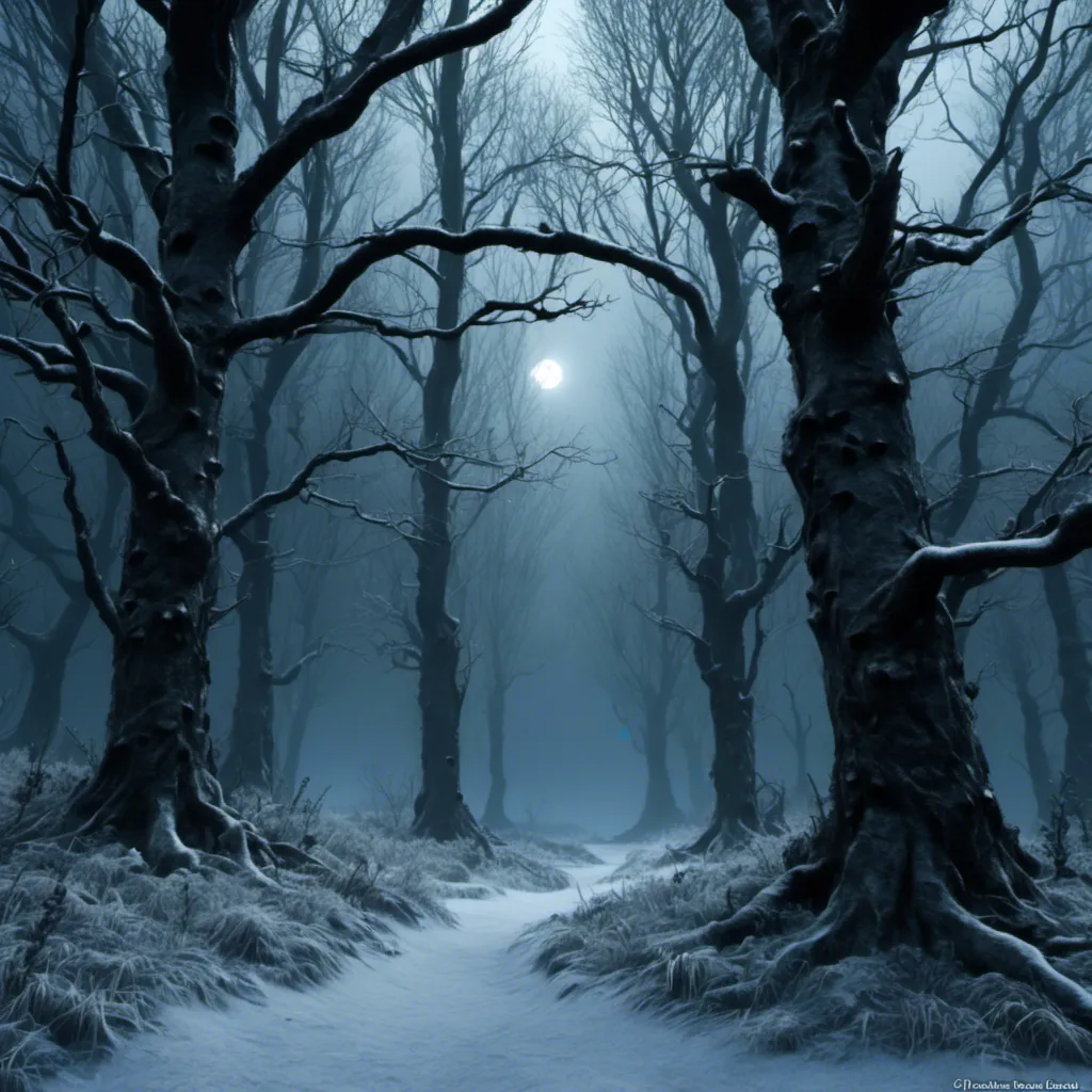 Prompt: <mymodel>Eerie forest scene, fireflies, hedges, dark and grimy, high quality, dark fantasy, atmospheric lighting, eerie glow, detailed trees and foliage, misty atmosphere, haunting, mysterious, mystical, moonlit, surreal, creepy, mysterious shadows, best quality, highres, ultra-detailed, dark fantasy, eerie, mystical, atmospheric lighting