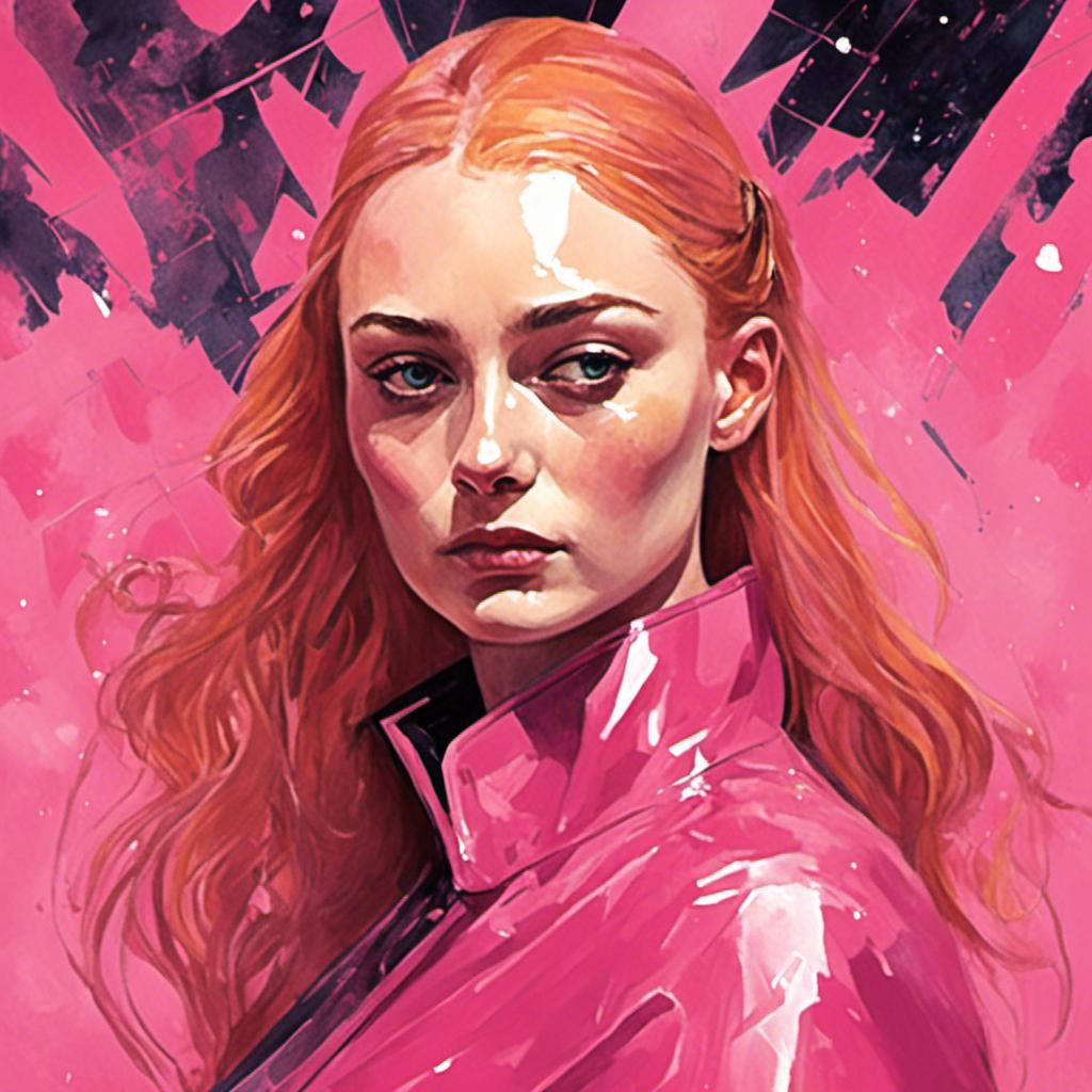 Sophie Turner In Pink Latex Artstyle Openart