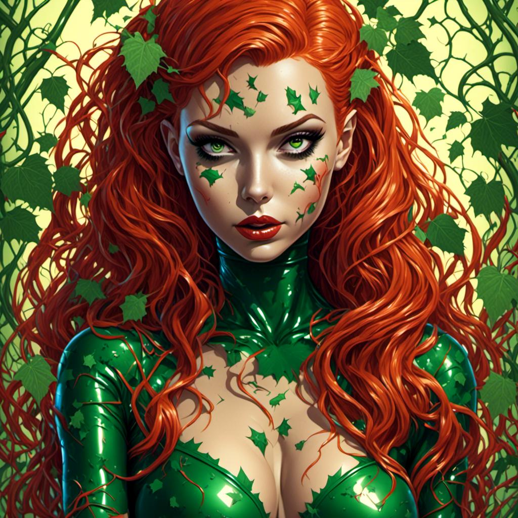 Digital art of a latex bimbo poison ivy, vi...