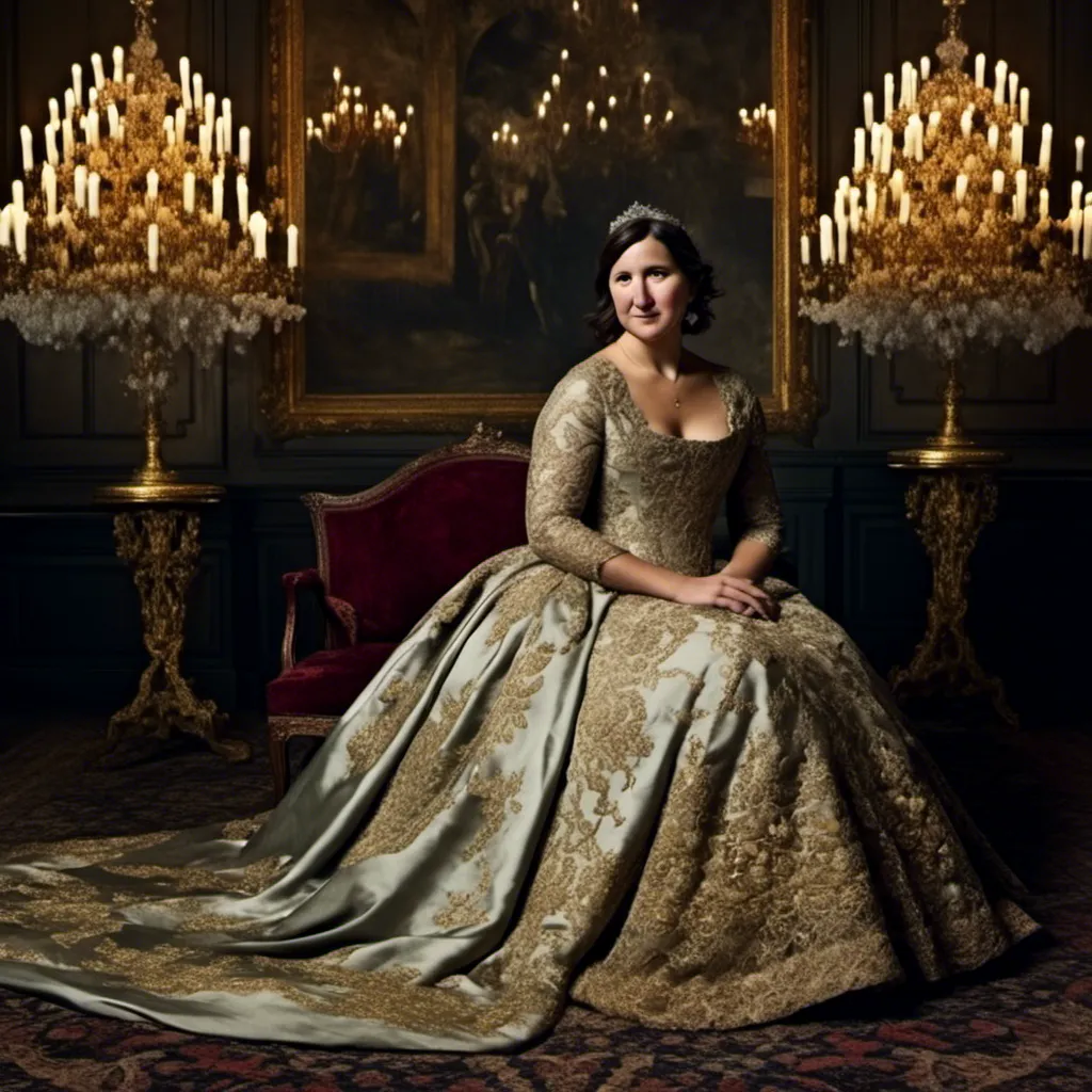 Prompt: <mymodel>Baroque-style realistic photography of a wealthy princess, opulent silk and lace gown, elaborate floral motifs, luxurious gold embroidery, intricate pearl jewelry, exquisite lace fan, rich color palette, dramatic lighting, high quality, detailed, opulent, rich, baroque, princess, silk and lace gown, gold embroidery, pearl jewelry, floral motifs, dramatic lighting, proud, strong, empowered 