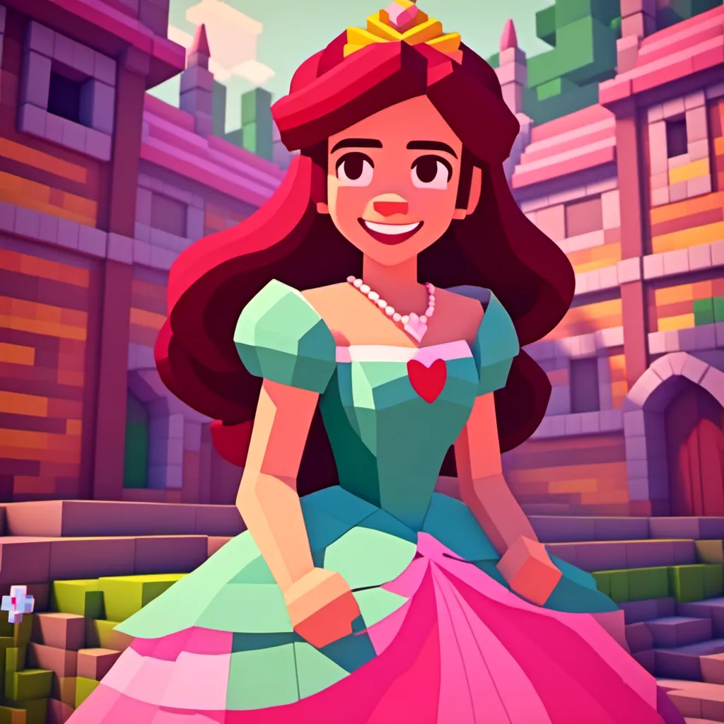 Prompt: <mymodel>Ariel Disney Princess in game-minecraft style as a toon in Disney classic art style, cartoon, oil painting, full body, cute, smiling, 2D, Vivid, Super-Detailed, game-minecraft, Disney classic, Ariel, oil painting, full body, cartoon, cute, smiling, 2D, Vivid, detailed, professional