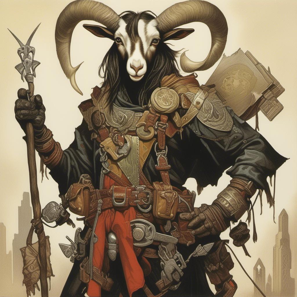 A medieval SATANIC anthropomorphic goat Paladin... | OpenArt