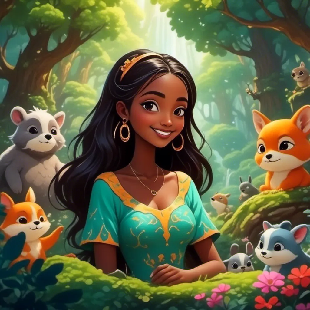 Prompt: Detailed cartoon illustration of (<mymodel>), a magical forest, vibrant and lively colors, enchanting fairytale setting, whimsical creatures and friendly animals, charming atmosphere, high quality, cartoon.