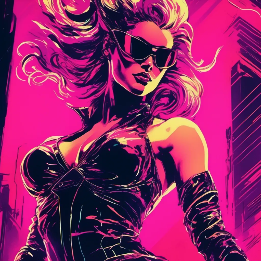 Prompt: Modern sumi-e speed style, dynamic brush strokes, a beautiful female demon in a dynamic pose in a retro futuristic synthwave cyberpunk neon paradise in <mymodel> style.  neon lighting, synthwave, cyber, futuristic city atmosphere, art, illustrated, stylized. 