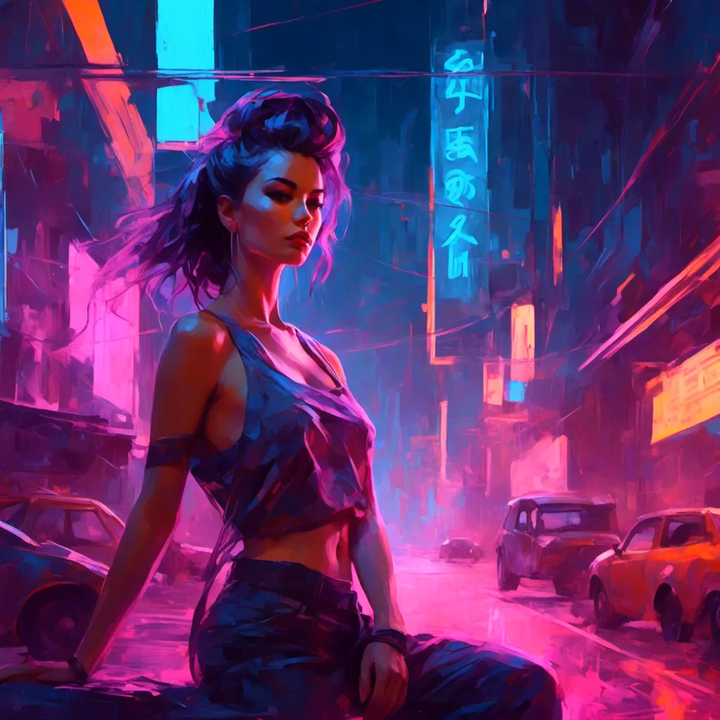 Prompt: <mymodel> a beautiful female demon in a dynamic pose in a retro futuristic synthwave cyberpunk neon paradise.  neon lighting, synthwave, cyber, retro, futuristic 