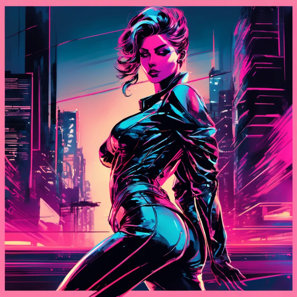 Prompt: Modern sumi-e speed style, dynamic brush strokes, a beautiful female demon in a dynamic pose in a retro futuristic synthwave cyberpunk neon paradise in <mymodel> style.  neon lighting, synthwave, cyber, futuristic city atmosphere, art, illustrated, stylized. 