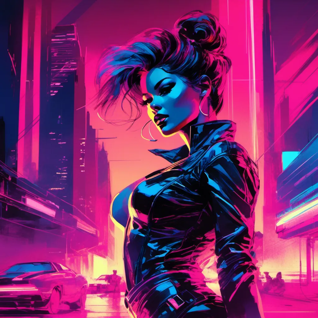 Prompt: Modern sumi-e speed style, dynamic brush strokes, a beautiful female demon in a dynamic pose in a retro futuristic synthwave cyberpunk neon paradise in <mymodel> style.  neon lighting, synthwave, cyber, futuristic city atmosphere, art, illustrated, stylized. 