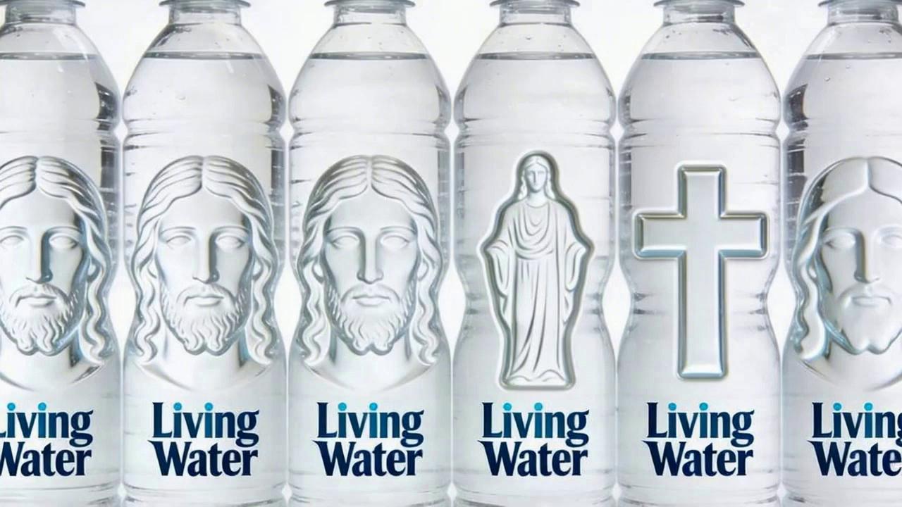 Prompt: I'd like a 6 second shot with focus zoomed in on first bottle, then  a slow pan from left to right, with simultaneous zooming out to see the rest of the image, while a white dove flies over the tops of the bottles in slow motion