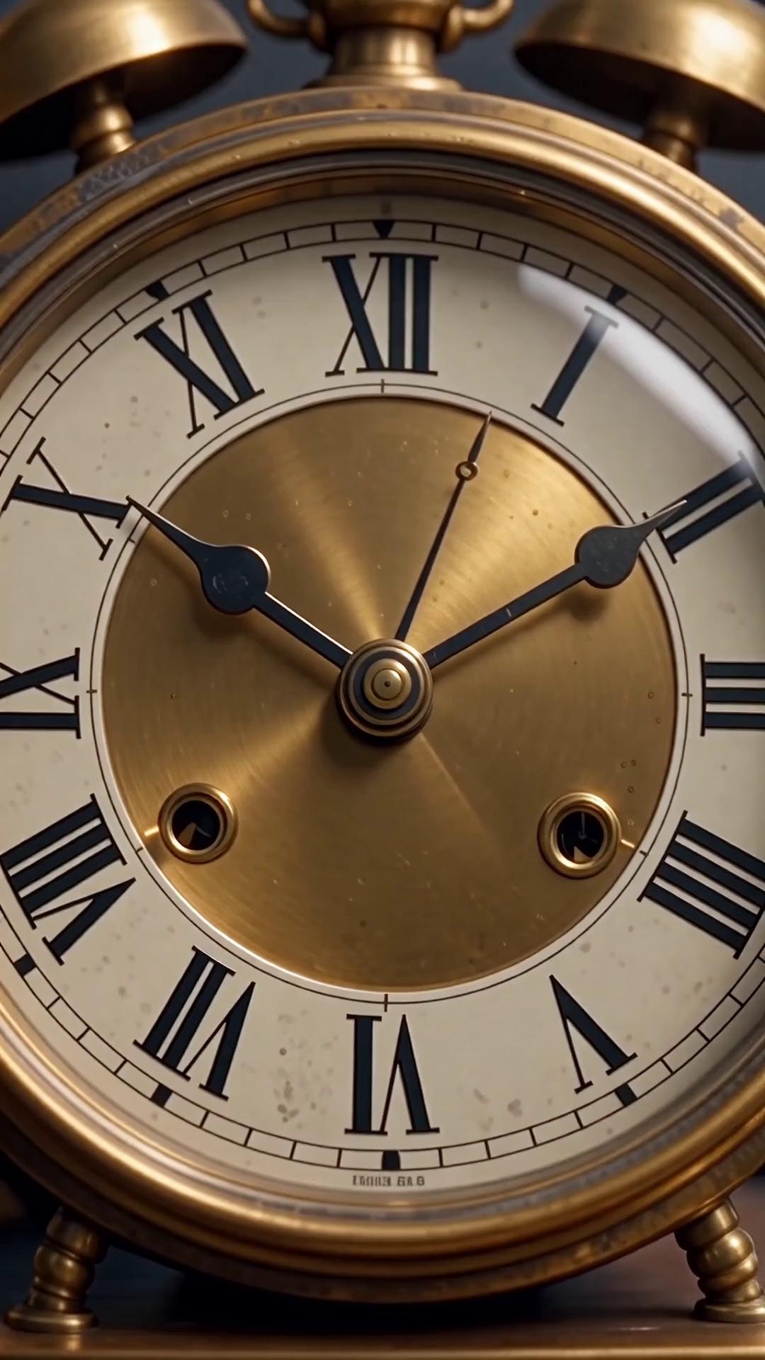 Prompt: Cinematic vertical video 9:16 aspect ratio, continuous fluid camera motion lasting 15 seconds. Opening: extreme close-up of antique brass clock face with roman numerals dissolving into golden particles, camera pushes through the particle cloud into microscopic view revealing an optical lattice clock interior—thousands of glowing strontium atoms suspended in a red laser grid pattern like eggs in a neon carton, atoms vibrating in perfect quantum synchrony with visible blue lightning threads of entanglement connecting them, camera pulls back through the lattice structure to reveal the atoms power a futuristic satellite in low earth orbit emitting a concentrated blue precision beam down to a smartphone GPS interface showing crystalline navigation accuracy. Final cosmic zoom out to deep space where massive golden glowing text "15,000,000,000 YEARS" morphs into "1 SECOND" with particle dissolution effect, centered on a single glowing atomic clock emitting radial golden light rays. Color palette: neon red, electric blue, gold, deep space black. Hyperrealistic scientific visualization, dramatic cinematic lighting, shallow depth of field, seamless single-take camera motion, 8k resolution, no text overlays except the final morphing text.