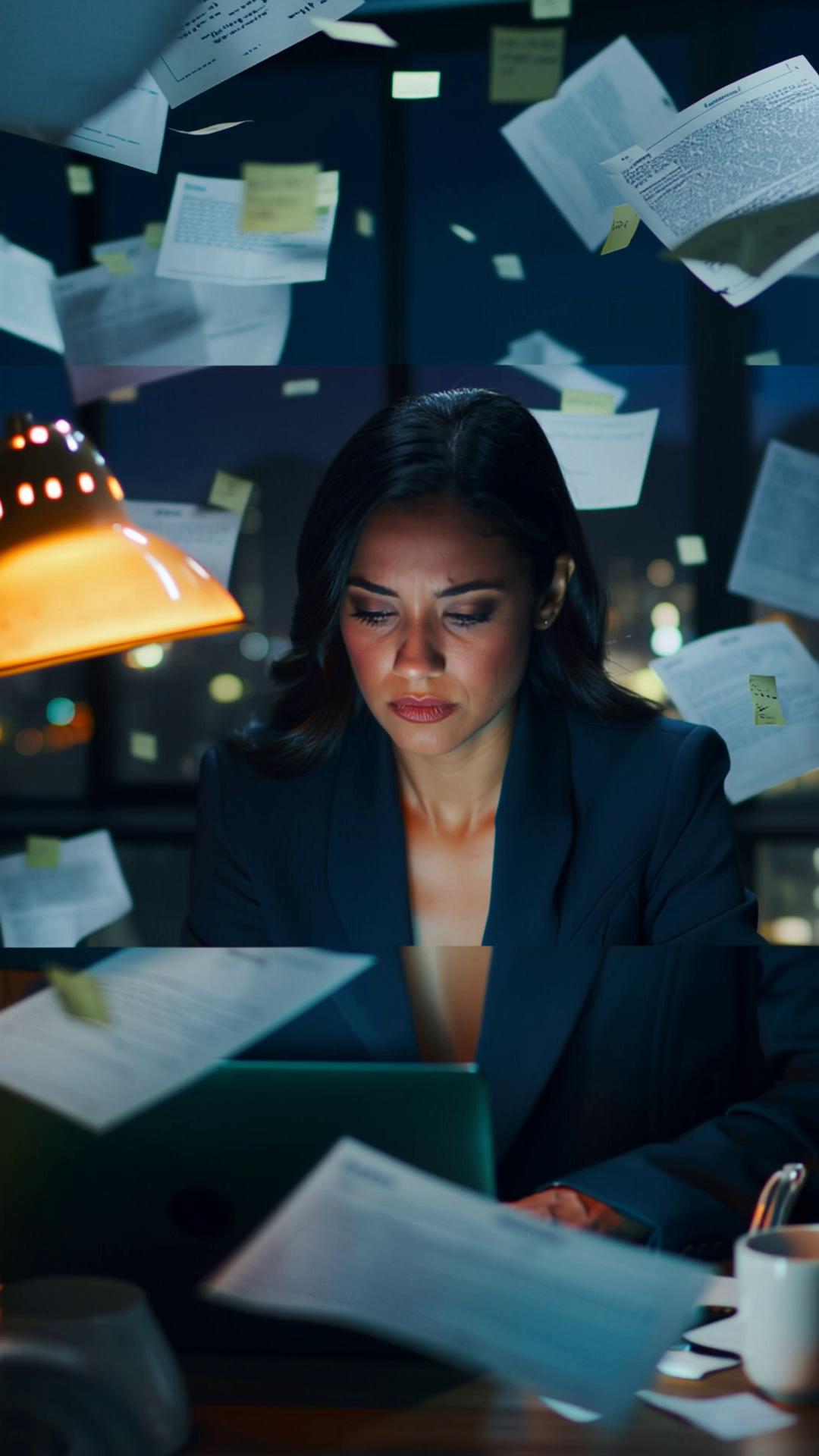 Prompt: Scene 1 – “Smart women aren’t lazy.”

OpenArt Prompt:

Cinematic vertical video, 9:16 ratio, modern corporate woman in her early 30s working late at a laptop in a dimly lit apartment, city lights outside the window, soft blue lighting, tired but focused expression, natural skin texture, realistic lighting, shallow depth of field, emotional atmosphere, slow camera push in, ultra realistic, film grain, dramatic mood, TikTok style reel, high detail

🎬 Scene 2 – “They’re exhausted.”

OpenArt Prompt:

Close-up cinematic shot of professional woman rubbing her eyes while staring at laptop screen, late night work setting, warm desk lamp light contrasting cool background tones, subtle dark circles under eyes, emotional realism, slow motion, shallow depth of field, soft shadows, 9:16 vertical video, dramatic lighting, realistic office environment, modern apartment

🎬 Scene 3 – “Working hard without leverage.”

OpenArt Prompt:

Symbolic cinematic scene of businesswoman surrounded by floating emails, sticky notes, notifications and paperwork, overwhelmed expression, glowing laptop screen lighting her face, dark background, visual metaphor for burnout and overload, high detail, cinematic lighting, 9:16 vertical format, dynamic motion, modern corporate aesthetic, ultra realistic

🎬 Scene 4 – “There is a smarter way.”

OpenArt Prompt:

Empowering cinematic scene of confident professional woman closing laptop calmly at sunrise, warm golden light filling the room, peaceful expression, city skyline glowing behind her, hopeful atmosphere, cinematic lens flare, shallow depth of field, ultra realistic, 9:16 vertical video, inspirational mood, smooth camera movement