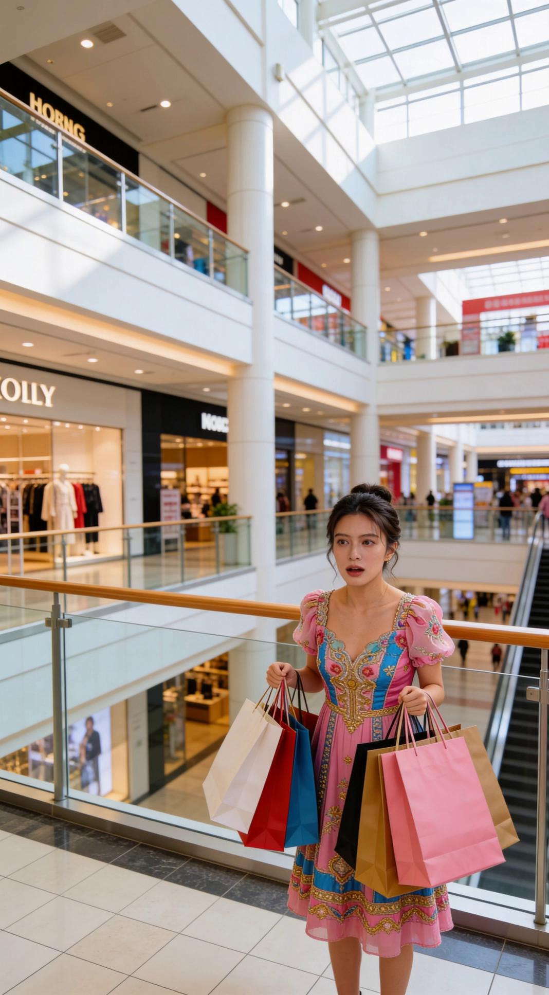 Prompt: no music.  close up view of woman's shocked face as she remembers she left her kid