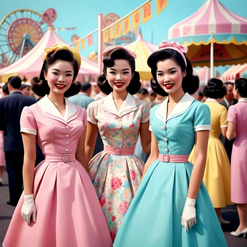 Prompt: Welcome to Stepford. Spring fair laughing and joy