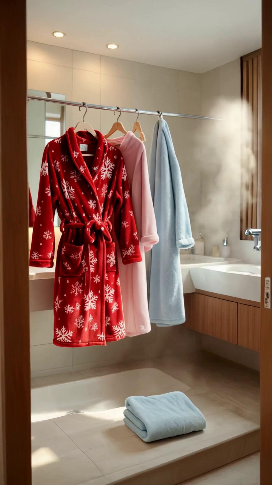 Prompt: Photorealistic cinematic product commercial using the uploaded reference image(s) as the exact product. The towels and bathrobes must remain identical to the reference: do not change colors, fabric texture, patterns, stitching, logos, labels, embroidery, folds, proportions, or any text. No redesign, no AI reinterpretation, no extra logos.Create a 9:16 vertical social media video for a Kuwait towel & bathrobe brand. Scene: warm luxury modern bathroom + cozy bedroom lifestyle. Camera moves: slow dolly-in, gentle parallax, soft handheld micro-movement. Lighting: soft warm daylight from a window, realistic shadows, natural reflections, high-end commercial look, shallow depth of field.Show 3–5 quick shots:towel neatly folded on marble counter with subtle steam in background,bathrobe hanging on a hook, slight natural sway,towel draped on bed edge in a cozy bedroom,close-up macro of the towel fibers (must match reference texture exactly),final hero shot with both products together.End frame: clean space for text overlay (do not generate text on product). Add an empty area on the right side for me to place: “Shop now on www.yspkuwiat.com”. No flicker, no warping, no artifacts. Ultra realistic, brand commercial quality. make sure that the models are real and human like, without any kind of alteration and also ensure use of all reference images