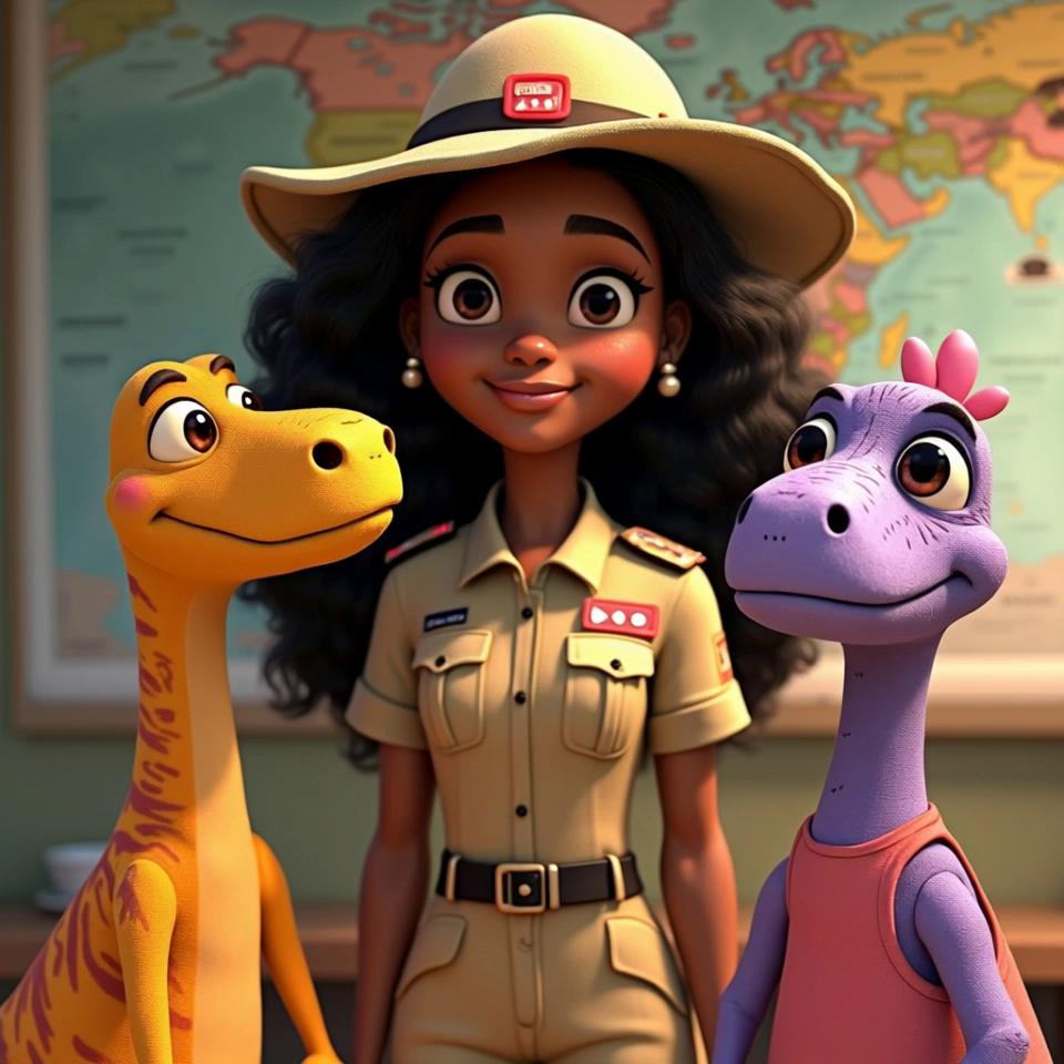 Prompt: characters are riding in an open roof jeep, the weather is peaceful, and the sun is shining bright, The Characters are visiting different National Parks.