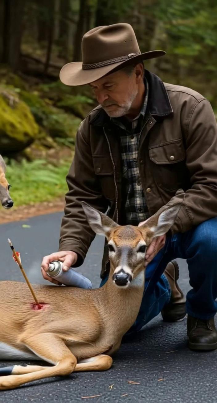 Prompt: Old Man Saves Deer From Hunters And Nurse It Back to Health