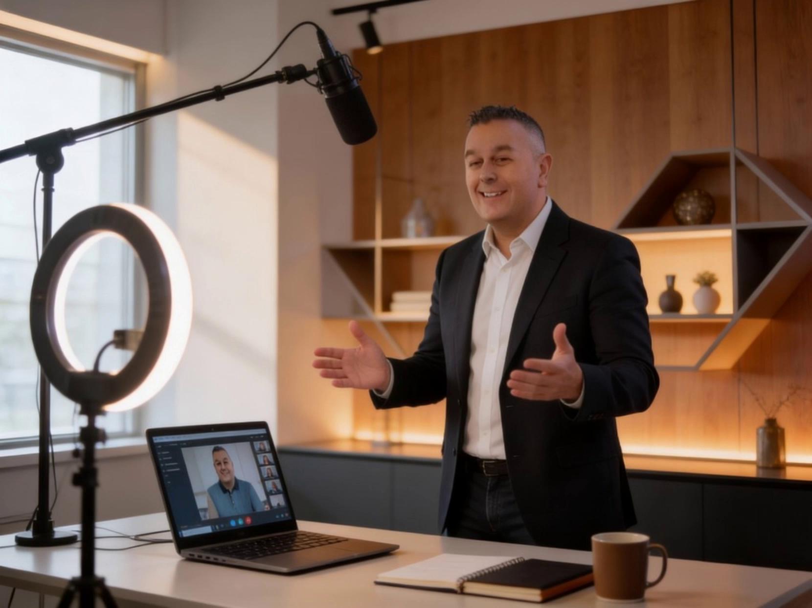 Prompt: a slow zooming in shot that slowly zooms into the persons half body and forward facing whilst they talk into the camera.  @voice-1766953591608 says with a london accent, "Welcome to Business Builder App, your very own personalised business builder and development app. Wherever you are in building your business, whether you are at the idea stage or looking to scale up, the AI tools will build you out custom strategies to get you where you want to be. If you have any questions along the way please click on the help button in the top right corner. Otherwise, let's get started and take your business to the next level." 