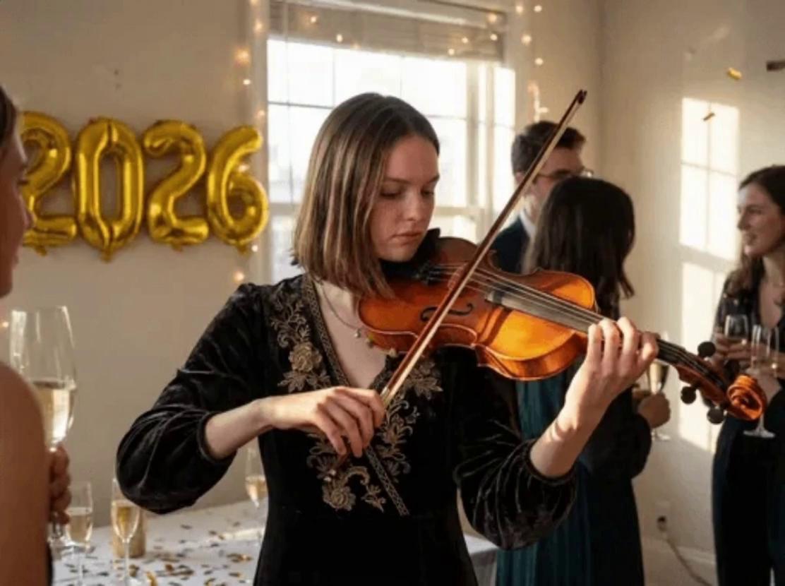 Prompt: playing Moonlight Sonata on violin