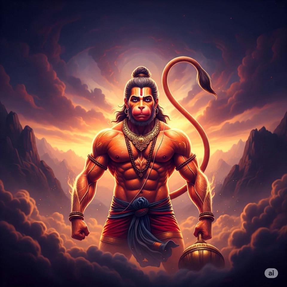 Prompt: the image of god flexing his muscles