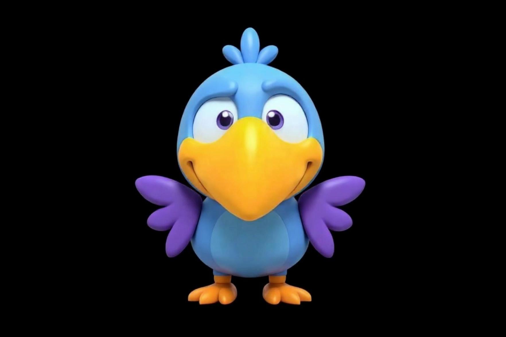 Prompt: Black background noting more, the bird is looking straight into the camera just as this picture from the model. It blinks with its eyes looking very friendly moves a little bit with its wings like its waiting for something. Then it looks like it hears something. There is only a black background so nothing else in de the scene
