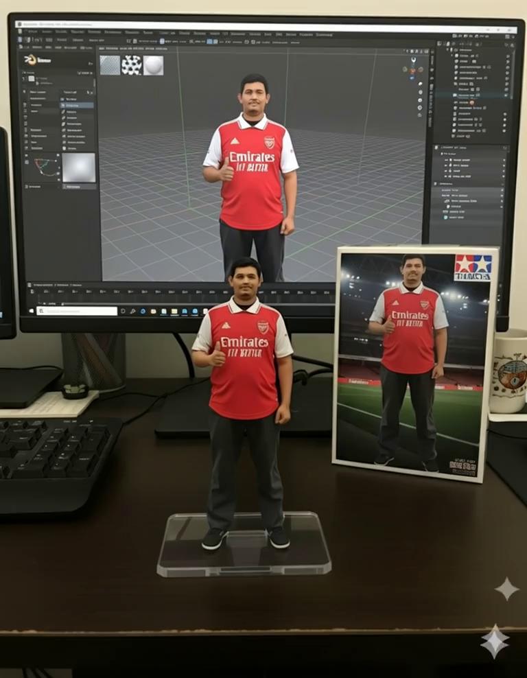 Prompt: Nure two hand gently pick up the figure on the frame and rotate it slightly for inpection.the model in the packaging box remain stationary,while all other background elements stay unchanged.
