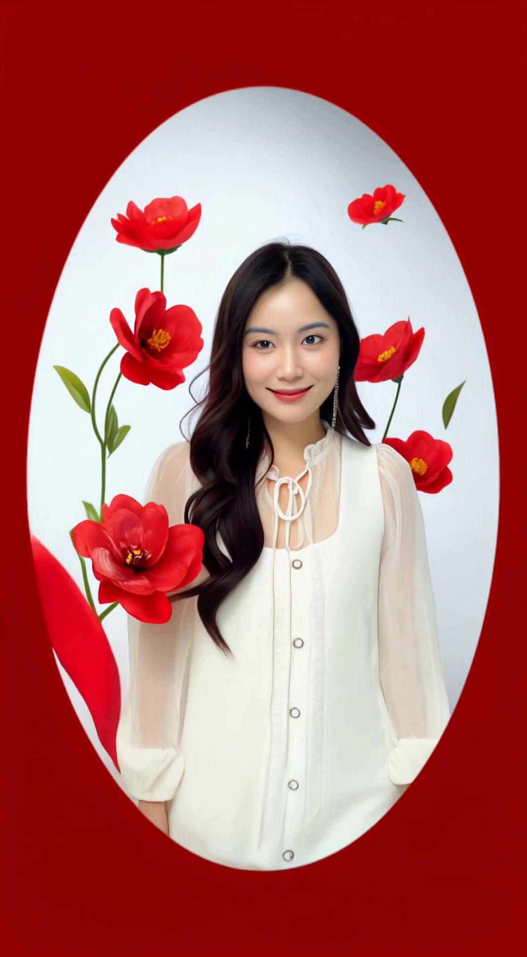 Prompt: Change the background in Video to a more flowery background inspired by @image-1768182757196-1 , with the flowers slightly. moving and animated