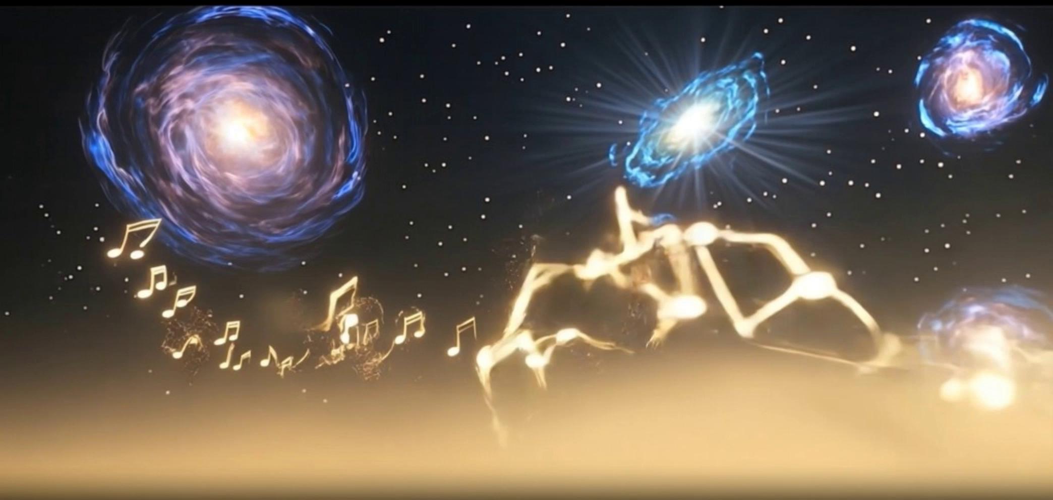 Prompt: The camera pulls back to reveal the figure standing at the center of an immense cosmic neural network spanning the entire universe. Infinite pathways of light connect stars, galaxies, planets, and consciousness itself. The glowing guitar radiates pure energy while waves of music travel endlessly through space, illuminating everything they touch. The once-dark universe has become a living symphony of light, knowledge, creativity, and hope. The figure smiles peacefully as the final notes echo into eternity. Photorealistic cinematic masterpiece, cosmic enlightenment, visible music, inspirational finale, ultra-detailed, 15 seconds.

