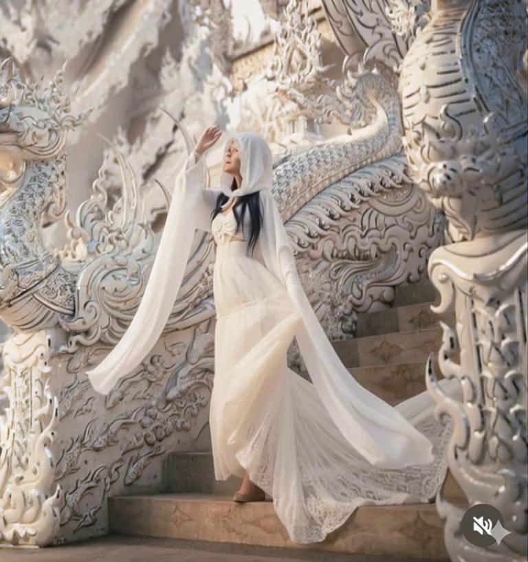 Prompt: Asian witch brides' head and body shrinks and melts into their chiffon gowns, and their cloaks, and gowns fall to the floor into a messy piles, deflating to flattened as she melts away. their hooded cloaks falls and deflates as they melt underneath it. they scream "I'm melting" repeatedly during this process, and smoke is emerging from their gowns and cloaks
