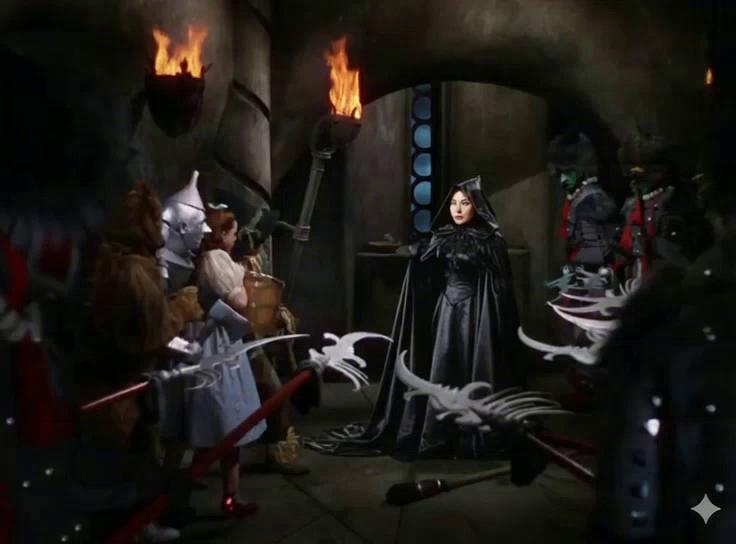 Prompt: A beautiful asian witch bride screams "i'm melting" and her head and body completely sinks & melts into her cloak and gown, and her cloak and gown slowly fall onto the floor as an empty cloak and gown deflating on the floor.