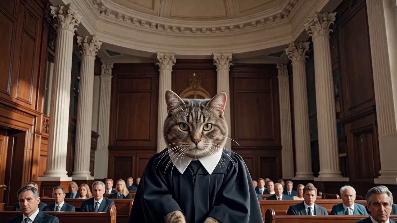 Prompt: donvierte estos video en uno solo , lo unico es que me pongas al gato en sitio del humano 