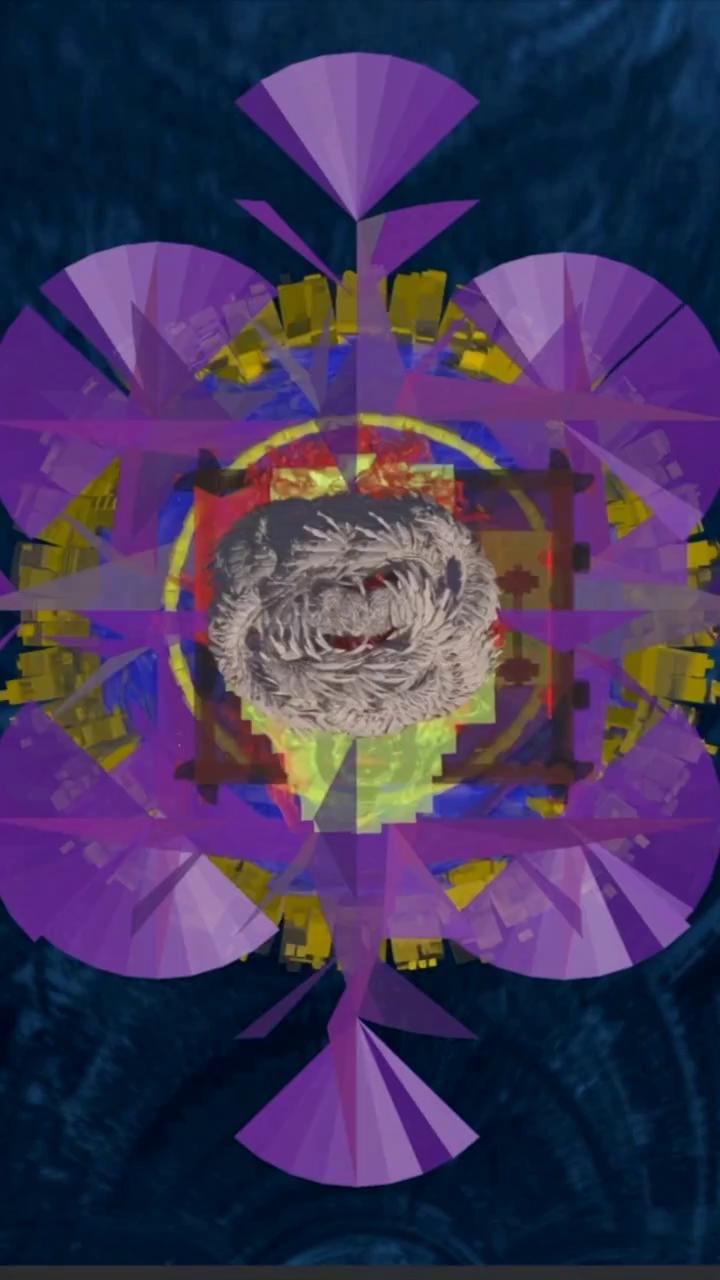 Prompt: Make this 3d object spin slowly and invert itself