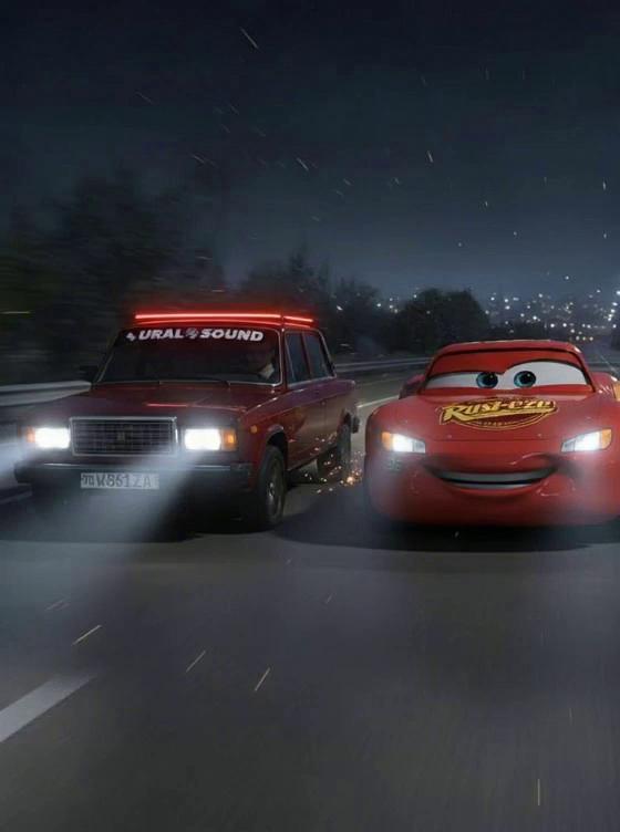 Prompt: Turn this photo into a video of it racing at over 80 km/h, looking realistic, just like in the movie.