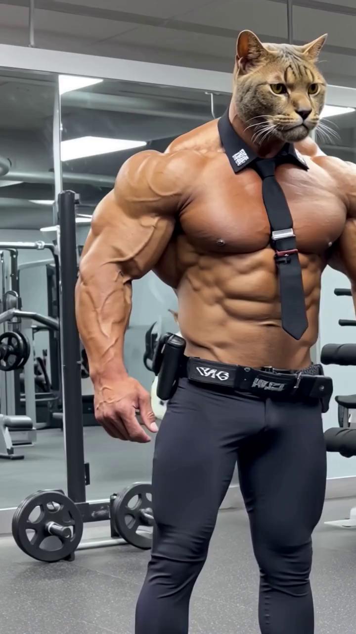 Prompt: Un gato que va al gym y tiene un cuerpo lleno de músculo y es policía , pero su esposa la gata que es hermosa le es infiel con un gato flaco que vende ratones fritos en las calles de Nueva York, al enterarse de esta traición decide irse lejos con el corazón roto , la gata quedó embarazada pero cuando dio a luz , sorprendidos quedaron todos hasta los doctores que eran gatos vestidos de batas blancas , porque de su vientre salió fue un perrito 