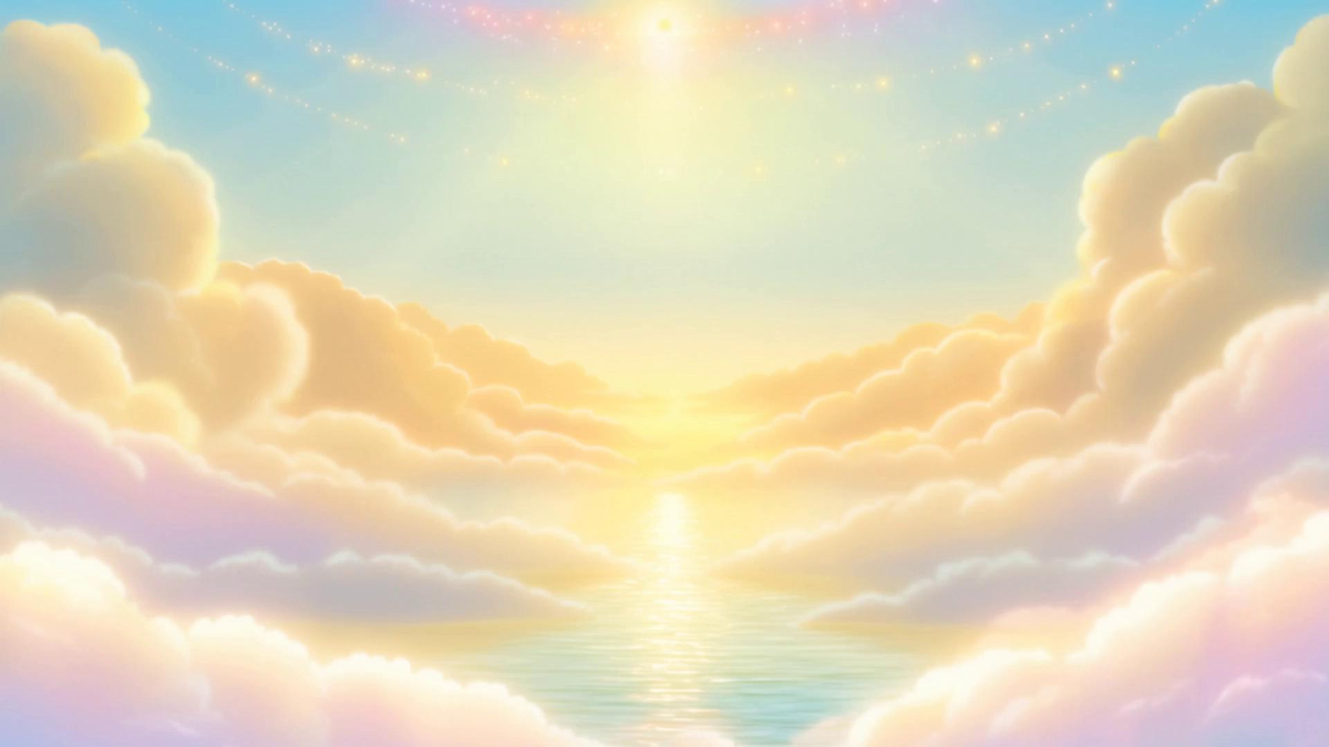 Prompt: Create a serene, devotional scene in a soft anime / painterly style depicting three Indian Rishis, Lord Indra, and two ancient Indian Kings standing together in reverence, bowing slightly forward as if humbly asking for help.

The Three Rishis:

Elderly sages with calm, wise expressions

Long white or grey beards, tied hair or simple topknots

Wearing saffron, white, or light ochre robes

Holding prayer beads or resting hands in anjali mudra (folded hands)

Their posture is gentle and respectful, slightly bowed

Lord Indra:

Regal yet humble appearance

Wearing divine golden armor or royal garments with subtle ornamentation

A simple crown, not overly grand

Expression serious but respectful, eyes lowered slightly

Standing among the sages, bowing modestly rather than dominating

Two Kings:

Ancient Indian royal attire with crowns and flowing garments

Strong yet humble presence

Heads slightly bowed, hands folded or resting respectfully

Expressions show concern, sincerity, and hope

Body Language & Emotion:

All figures are slightly inclined forward, not kneeling, not prostrating

Unified posture conveys humility, urgency, and devotion

No fear, no panic — only respectful appeal

Environment:

Sacred celestial or divine setting — luminous clouds, temple-like atmosphere, or heavenly courtyard

Soft golden and pastel light

Calm sky with subtle divine glow

Peaceful, sacred ambiance

Art Style & Tone:

Soft anime-inspired devotional art

Gentle facial expressions, clean linework

Muted pastel colors

Smooth shading, no harsh contrast

High clarity, timeless spiritual feel

Mood:

Humility, devotion, hope

A moment of appeal before divine intervention

No text, no violence, no dramatic action poses, no modern elements.

No exaggerated anime features
No aggressive expressions
No battle poses
No fear-heavy or dark imagery
No modern clothing or objects