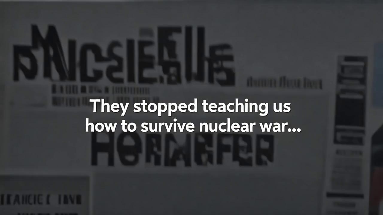 Prompt: [OPEN — fast cuts: people doom-scrolling, missile headlines, mushroom cloud footage, old civil defense clips]
ON SCREEN TEXT:
“We’re closer to nuclear war than you think.”
VOICEOVER (calm, ironic):
“They stopped teaching us how to survive nuclear war…”
[CUT — 1950s ‘duck and cover’ clip, smiling family in fallout shelter]
VOICEOVER:
“…but the bombs never went away.”
[CUT — modern city, people on phones, sirens faintly rising]
ON SCREEN TEXT:
“So we made a guide.”
[FLASH TITLE:]
THE GUIDE TO SURVIVING A NUCLEAR WAR
VOICEOVER:
“Part history. Part survival manual. Part reality check.”
[CUT — fast montage: maps, bunkers, canned food, Geiger counter, Hollywood clips]
ON SCREEN TEXT:
“Launching on Kickstarter.”
VOICEOVER:
“Because if the world ends… you should at least know what to do.”
[END — beat drop]
ON SCREEN TEXT:
Follow to survive.
https://www.kickstarter.com   
“nuclear war documentary”
