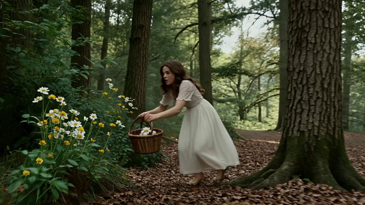 Prompt: A lady while walking through the forest been suddenlu been attcked by a tiger and pulled into the deeper forest