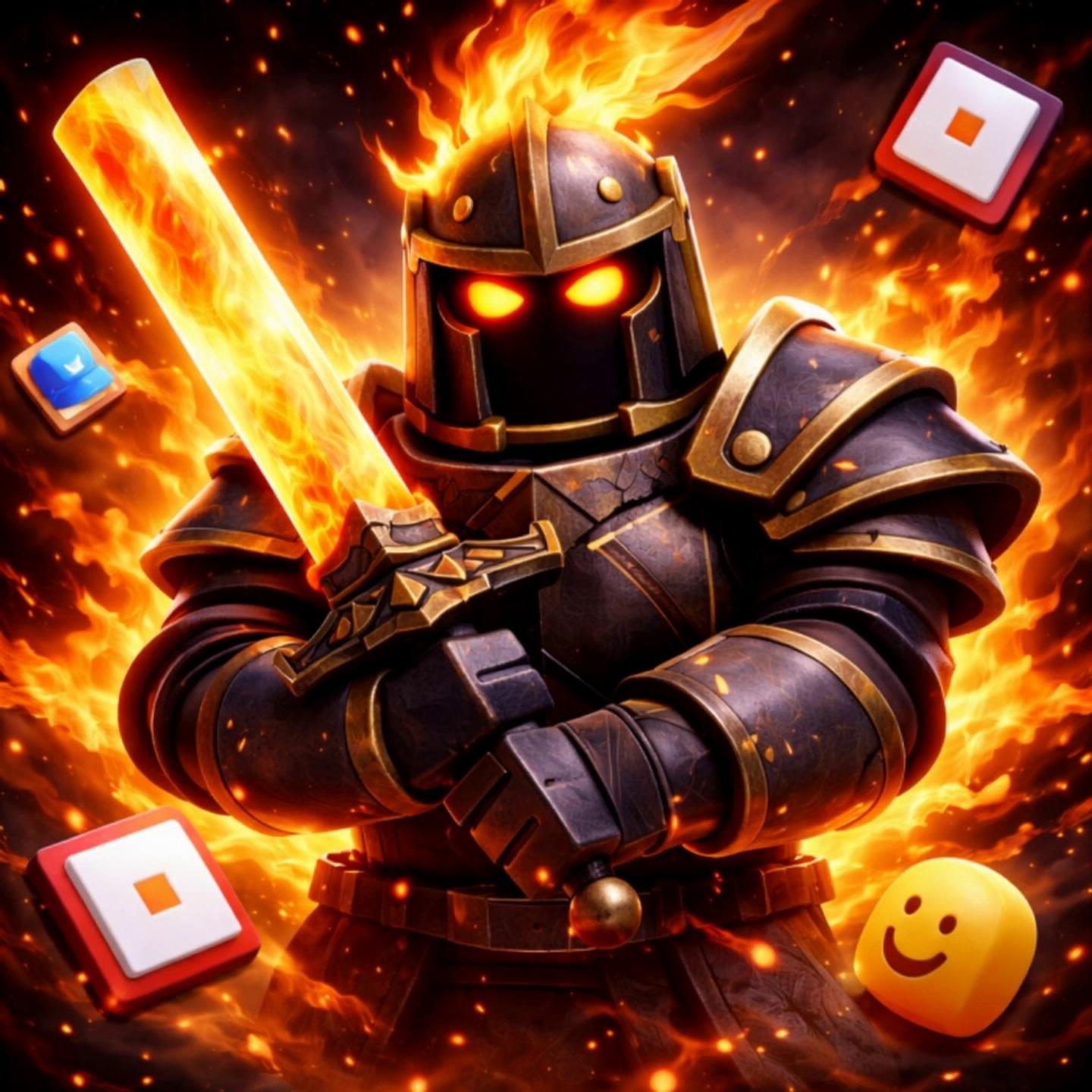 Prompt: A fiery armored knight steps forward through roaring flames, gripping a glowing molten sword. First moments: the knight stands still as flames surge around the armor and embers drift through the air. Mid sequence: the knight takes several slow, heavy steps forward, fire erupting from the ground with each step, sparks bursting outward. Final moments: the knight raises the sword slightly, leaving a vivid trail of fire, eyes glowing intensely as the flames flare brighter. Intense fantasy action, cinematic camera movement, dynamic lighting, dramatic slow motion moments, high detail, epic atmosphere.