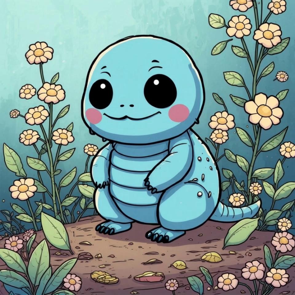 Prompt: picking a flower and smelling it 
