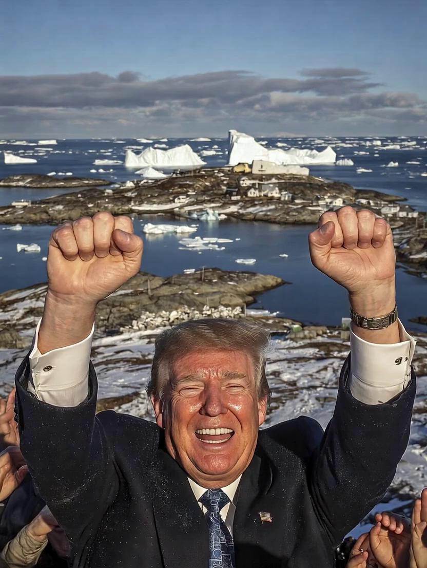 Prompt: He says "I will rule Greenland. AHAHAHAHAHAAA!!!