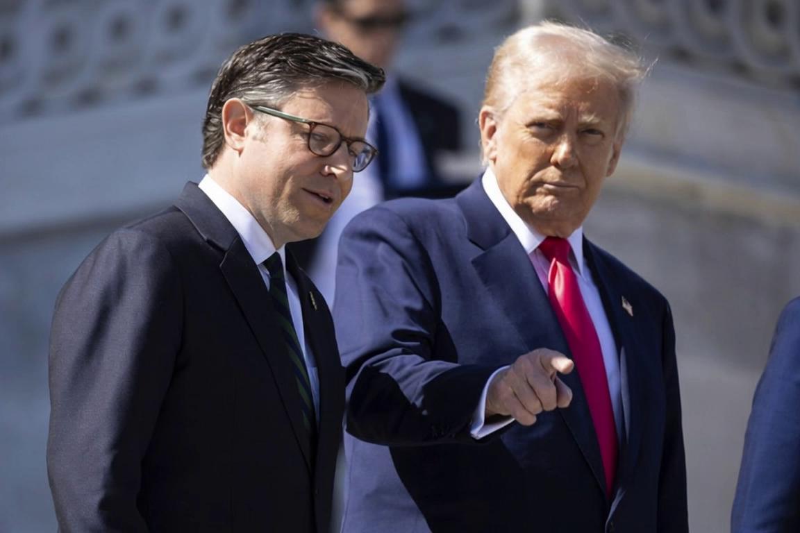 Prompt: The man wearing the red tie flicks the underside of the other man's nose with his finger