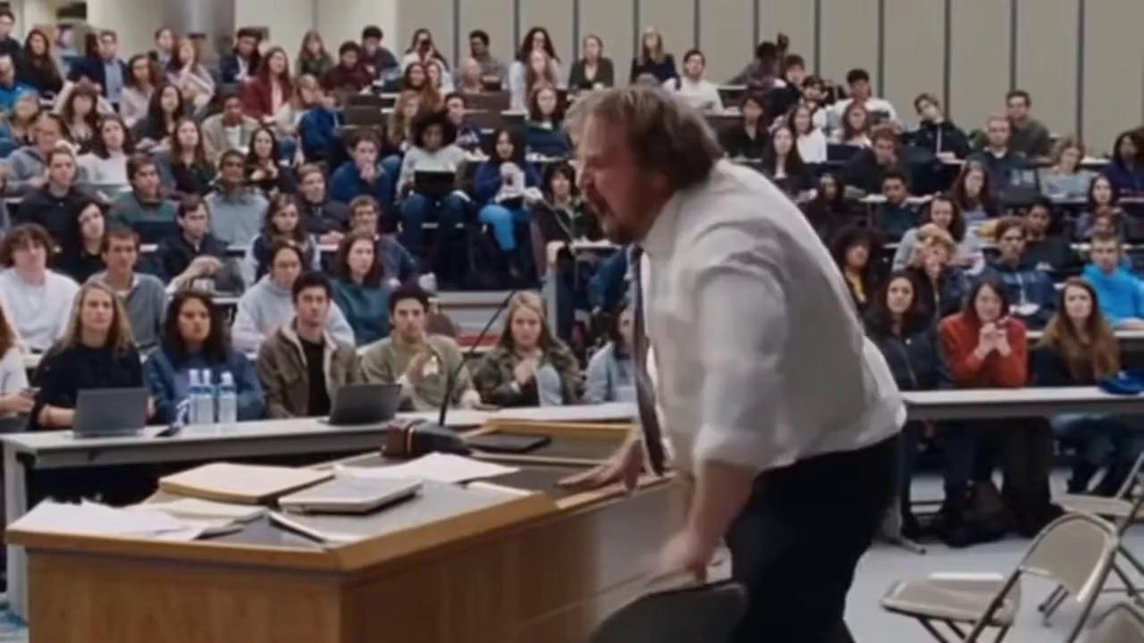 Prompt: An angry, irate German guy is telling people in a lecture hall: "I teach nutritional sciences and here are 300 people who look like döner is a vitamin. How can you eat like this when there are macro nutrients today? A photo! A photo! And you know how many calories your breakfast has. But no!" During this, he is banging on the table, throwing chairs, screaming, and acting like a complete maniac. He is speaking in german