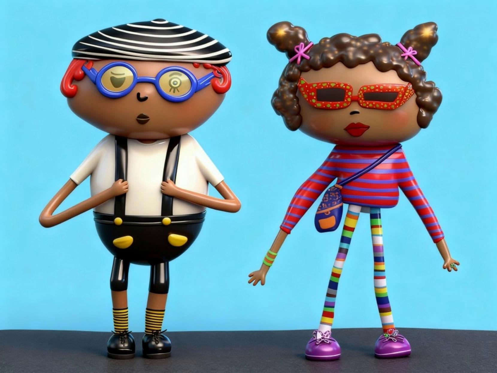 Prompt: the characters are dancing joyfully.