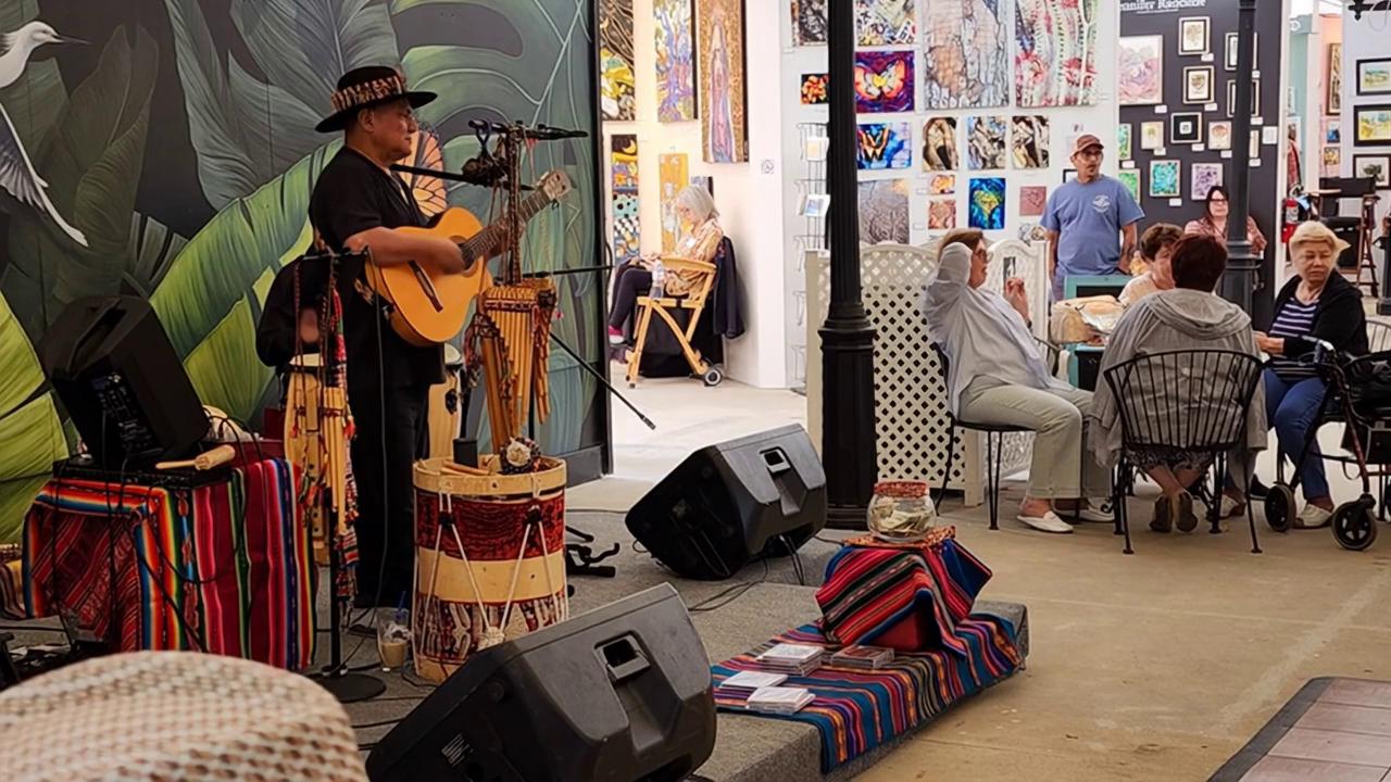 Prompt: my character start playing the guitar and singing mexican indies.