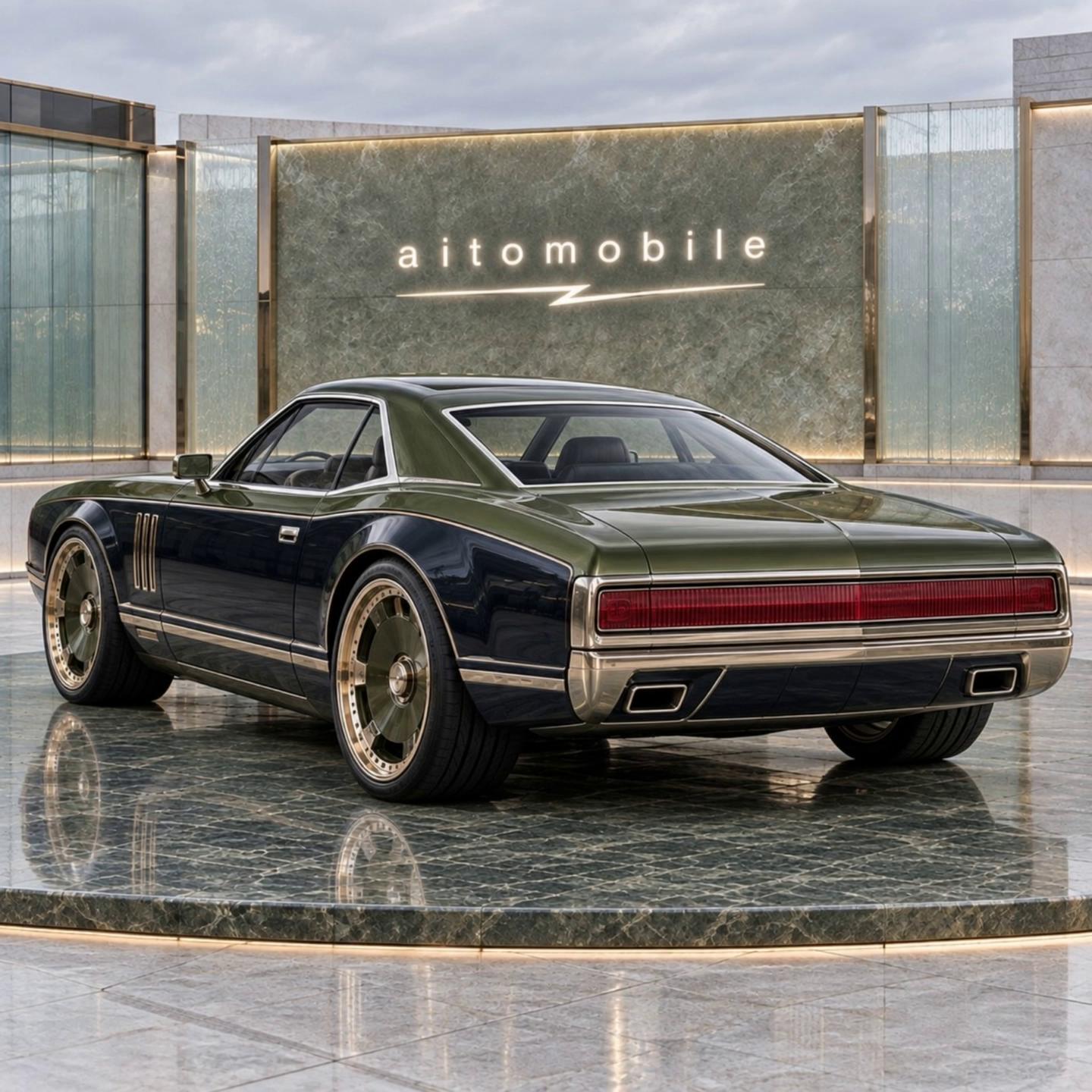 Prompt: Create a photorealistic cinematic video of the exact same car shown in the start and end reference images, positioned on the same platform in the same environment.The car remains completely stationary relative to the rotating platform. The platform performs TWO smooth, continuous 360-degree rotations, beginning exactly from the front three-quarter view shown in the start image and ending exactly at the rear three-quarter view shown in the end image. The direction of rotation is clockwise (to the left). Make sure viewer sees all sides of car as it rotates. The rotation should be a complete 360 degrees so viewer sees all angles of car's style equally.Maintain perfect vehicle identity throughout the entire video:same body shape, proportions, stance, wheels, tires, color, trim, glass, lighting details, surface finish, reflections, aging, patina, and all design features. Do not redesign the car. Do not add or remove parts. Do not change the wheels, headlights, taillights, exhaust, grille, fenders, roofline, mirrors, vents, platform, background, or lighting.The camera is fixed and does not orbit. The car rotates on the platform like a showroom turntable. Use a stable camera at the same height, same lens feel, and same distance as the reference images. No zooming, no panning, no shaking, no dramatic camera moves.The motion should be slow, smooth, heavy, and mechanically precise, as if the car is displayed on a professional automotive studio turntable. Reflections on the body, chrome, glass, and floor should move naturally as the car turns.The video must look like real high-resolution footage of an actual physical car, not CGI, not animation, not concept art, not a render. Use realistic optics, realistic lighting, natural reflections, accurate shadows, and physically believable materials.Highest possible resolution, ultra-detailed, sharp focus, professional studio automotive photography quality, photoreal, realistic lens behavior, clean motion, no flicker, no morphing, no warping, no changing design details.