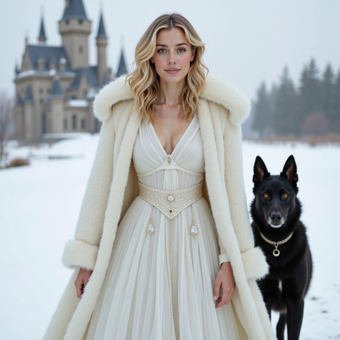 Prompt: Meg is walking with grace