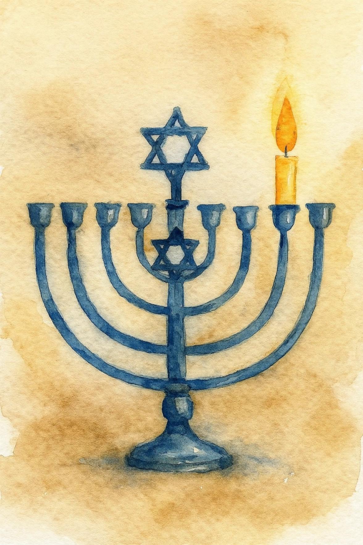 Prompt: Have the first candle be lit on day one of hannekuh